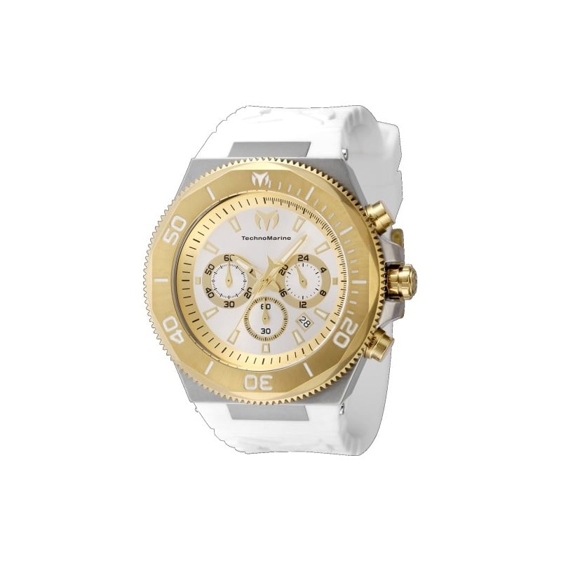 Technomarine Men's TM-224016 Manta Quartz Chronograph Silver, Gold - White