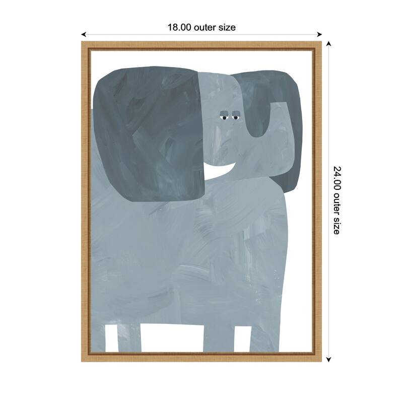 Kate and Laurel Mr Elephant by Alicia Abla Framed Canvas Wall Art Print