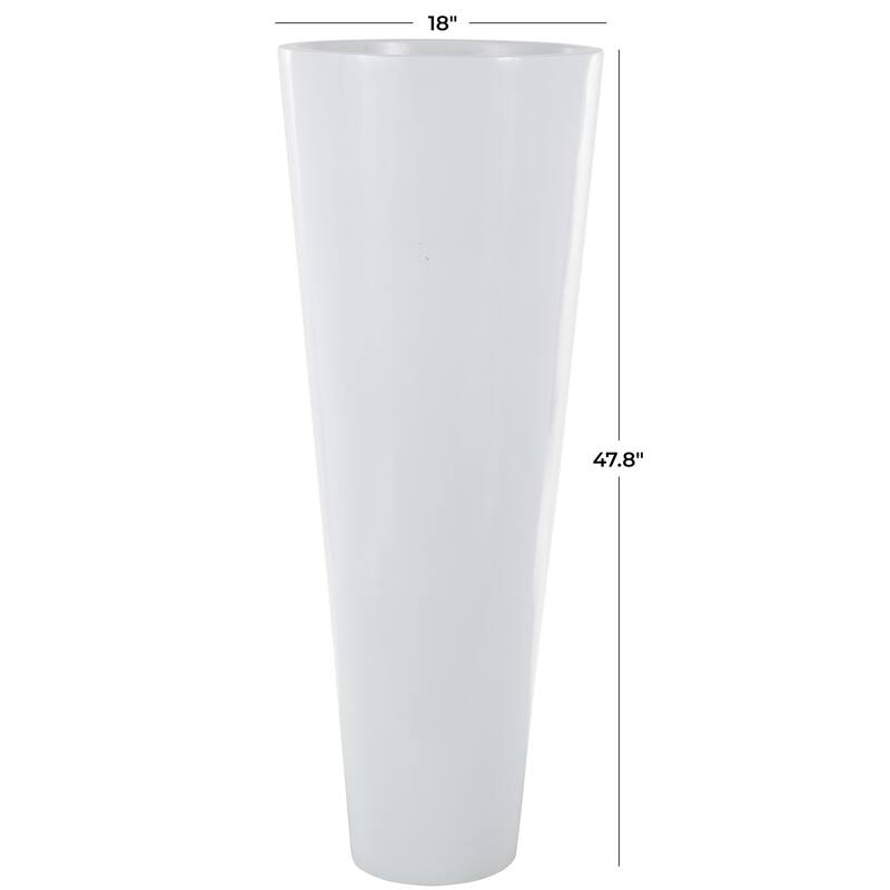 White Fiberglass Minimalistic Decorative Vase
