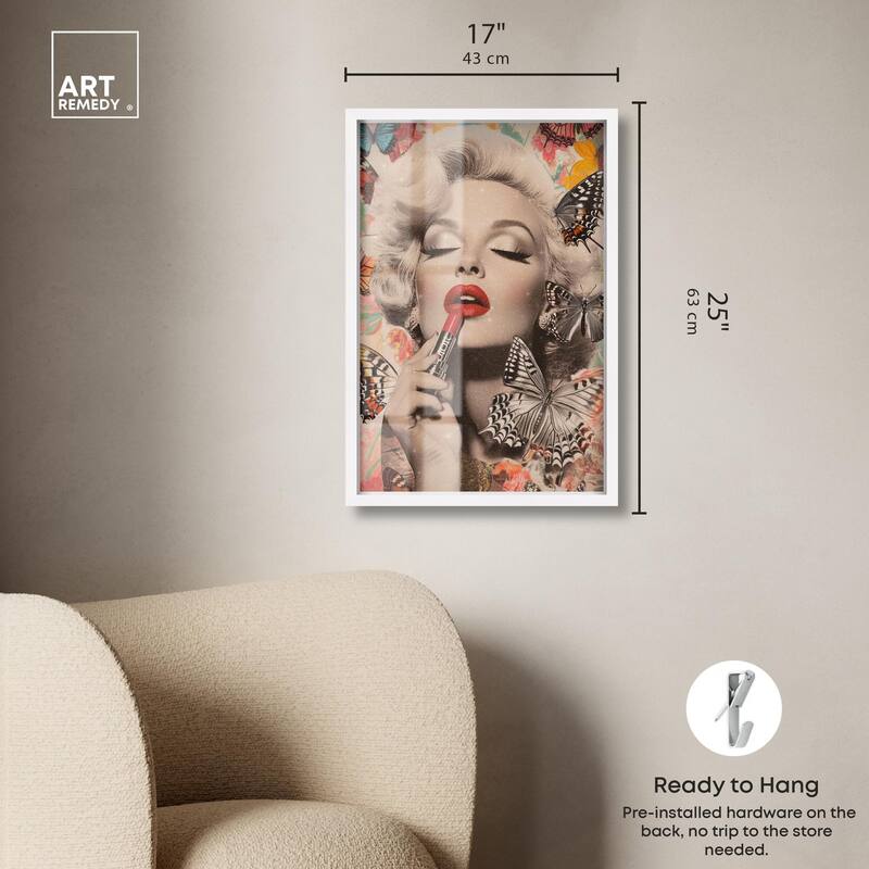 Iconic Lady Butterfly Collage Shadowbox by Art Remedy