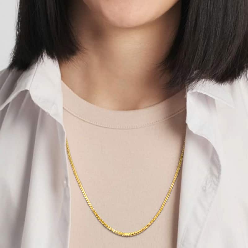 Miadora 2.3mm Franco Link Chain Necklace in 10k Yellow Gold-24 in