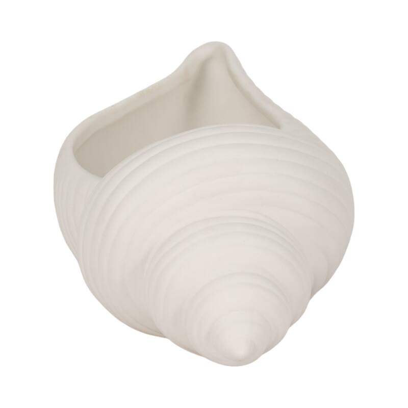 Sagebrook Home Stoneware White Coastal Novelty Shell Planter