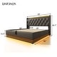 Queen size Upholstered bed,360 surround LED function,Buttons/Apps ... image.