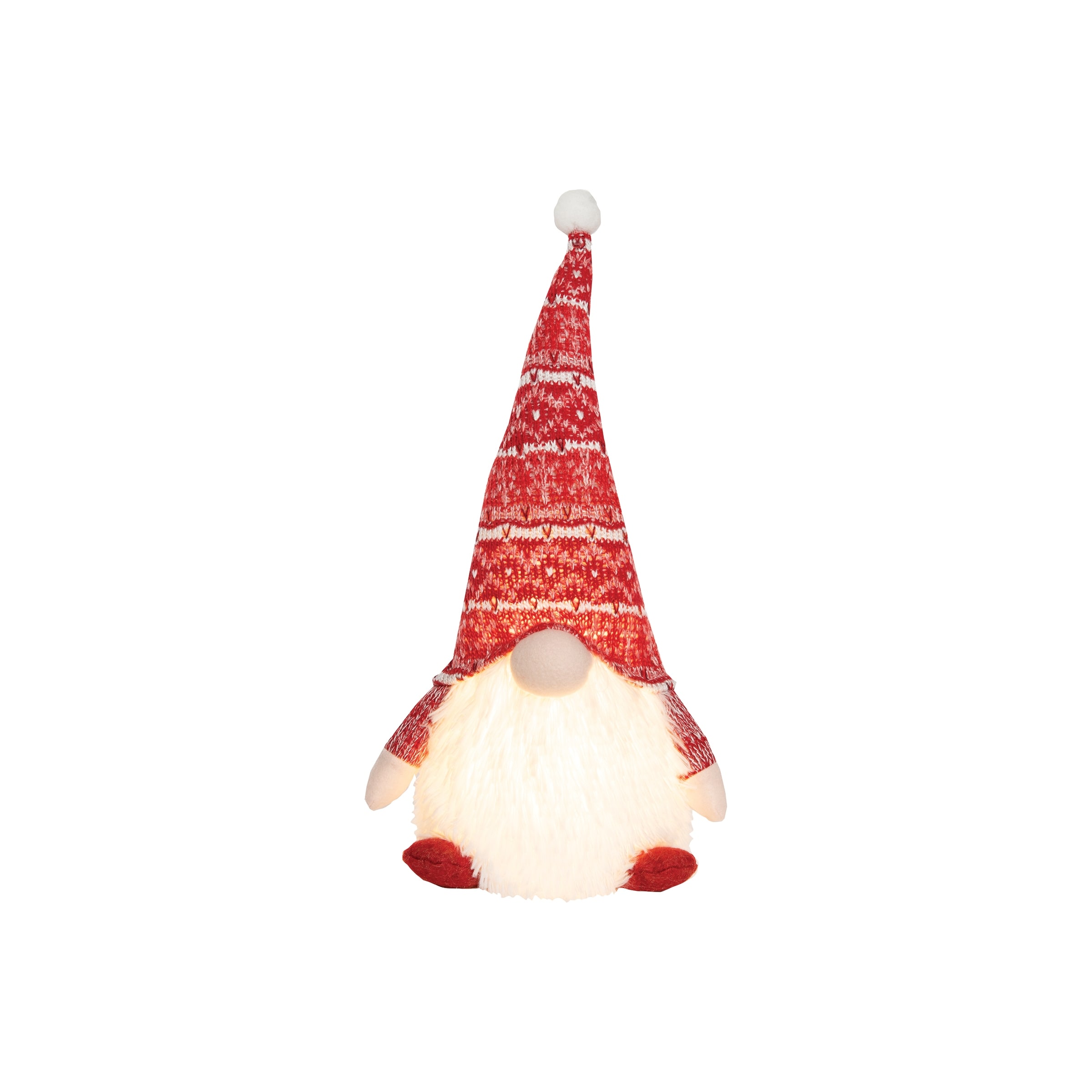 Sitting Gnome w/LED - Red