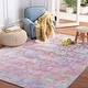 preview thumbnail 1 of 13, SAFAVIEH Kids Playhouse Machine Washable Slip Resistant Rachida Rainbow Rug 3'3" Square - Purple/Light Blue