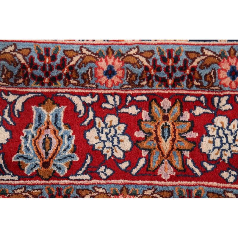 Vegetable Dye Blue Mood Persian Vintage Area Rug Handmade Wool Carpet - 9'10"x 12'10"