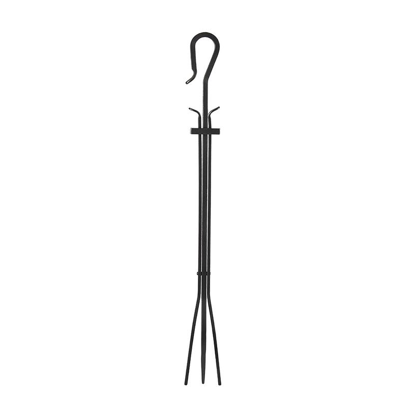Achla Designs Shepherd's Hook Fireplace Tongs Tool, 28 Inch Tall, Graphite Finish
