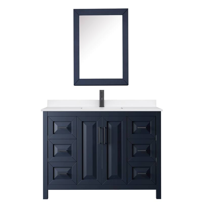 Daria 48-inch Single Vanity, Single Hole Quartz Top, Med Cabinet