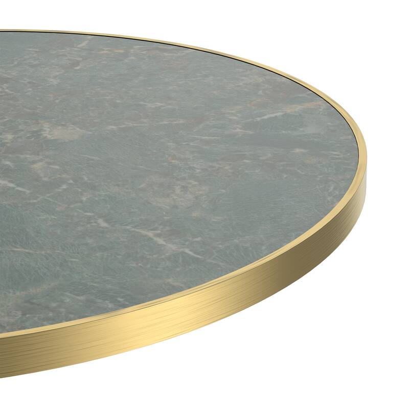 Square Modern Dinning Table 31.5 inches Bistro Table Tulip Table with Faux Marble top, Sturdy Metal Frame Diameter