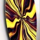 preview thumbnail 3 of 7, Designart 'Yellow Purple Black Fantasy' Oversized Modern Wall CLock