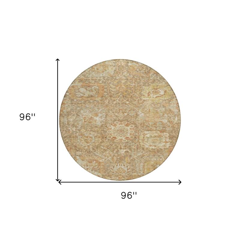HomeRoots Damask Traditional Rectangle Outdoor Rug
