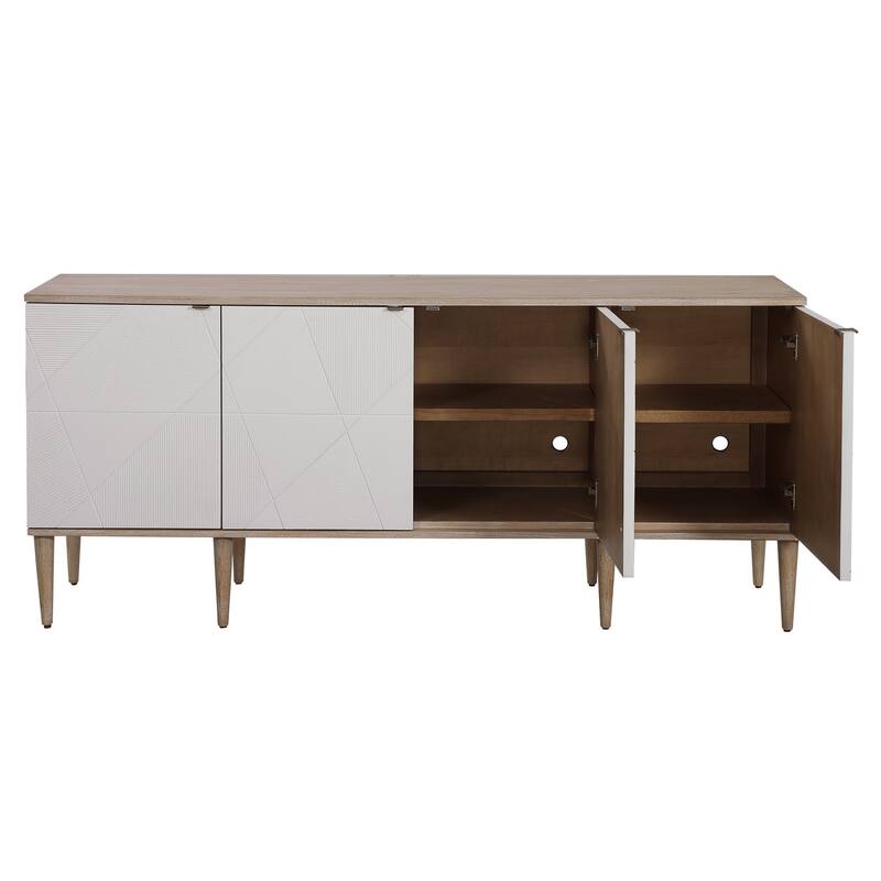Uttermost 25101 Tightrope 72" Wide 4 Shelf Wood Accent Cabinet