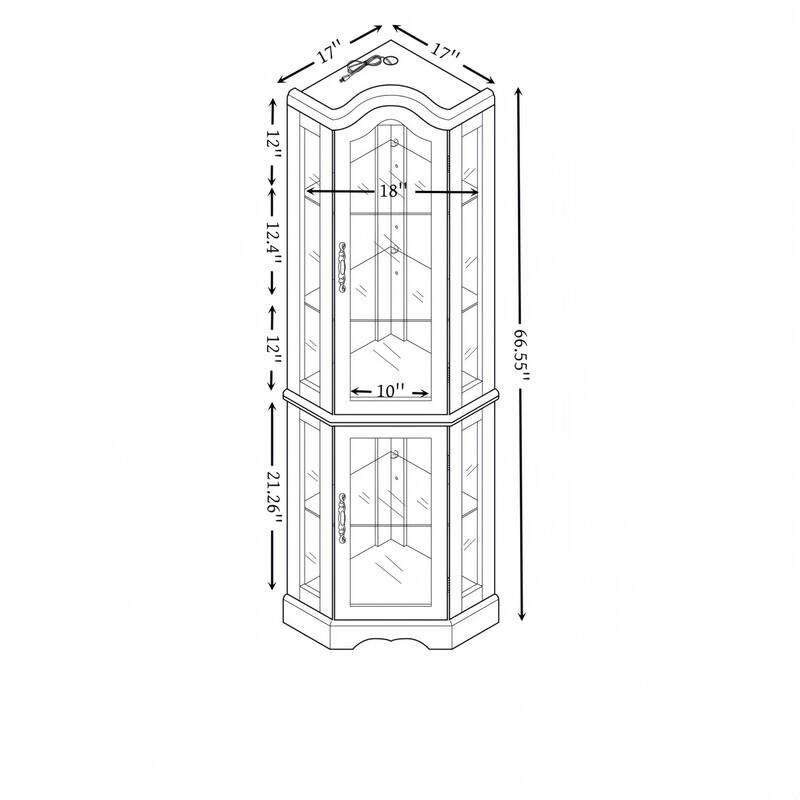 Crown Corner Jewelry Display Cabinet