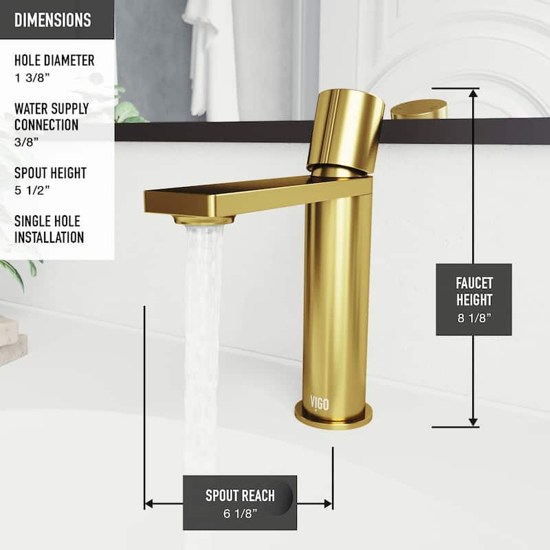 VIGO Halsey 8" H Single Handle Single Hole Bathroom Faucet
