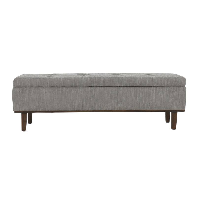 Louise Tufted Storage Bench, Gray 54" By Kosas Home