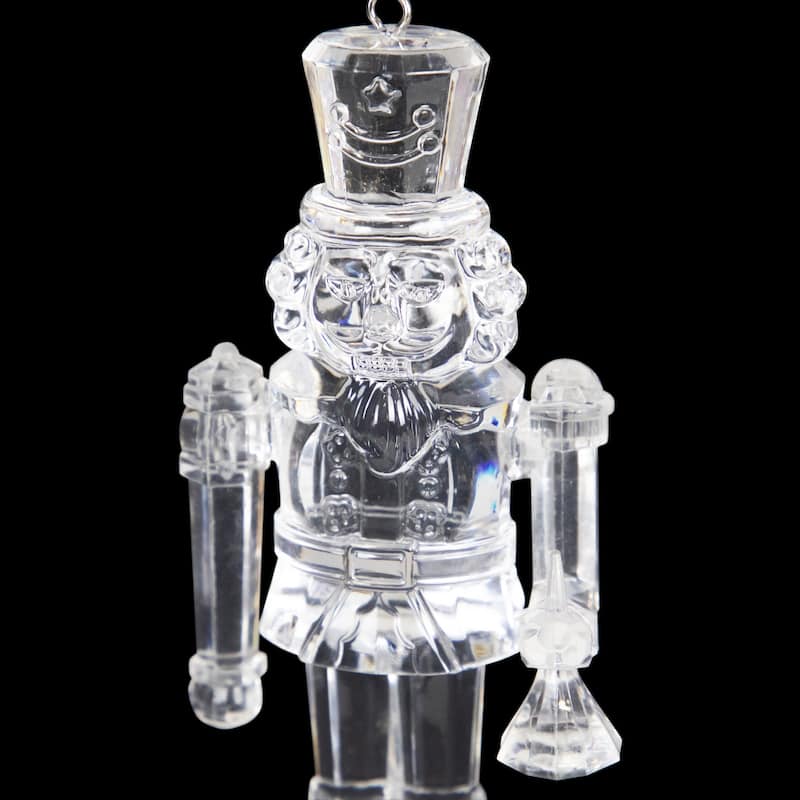 Nutcracker Soldier Acrylic Christmas Ornaments - 5" - Clear - Set of 3