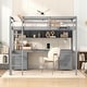 preview thumbnail 3 of 12, Full Size Loft Bed with Desk, Cabinets, Drawers and Bedside Tray