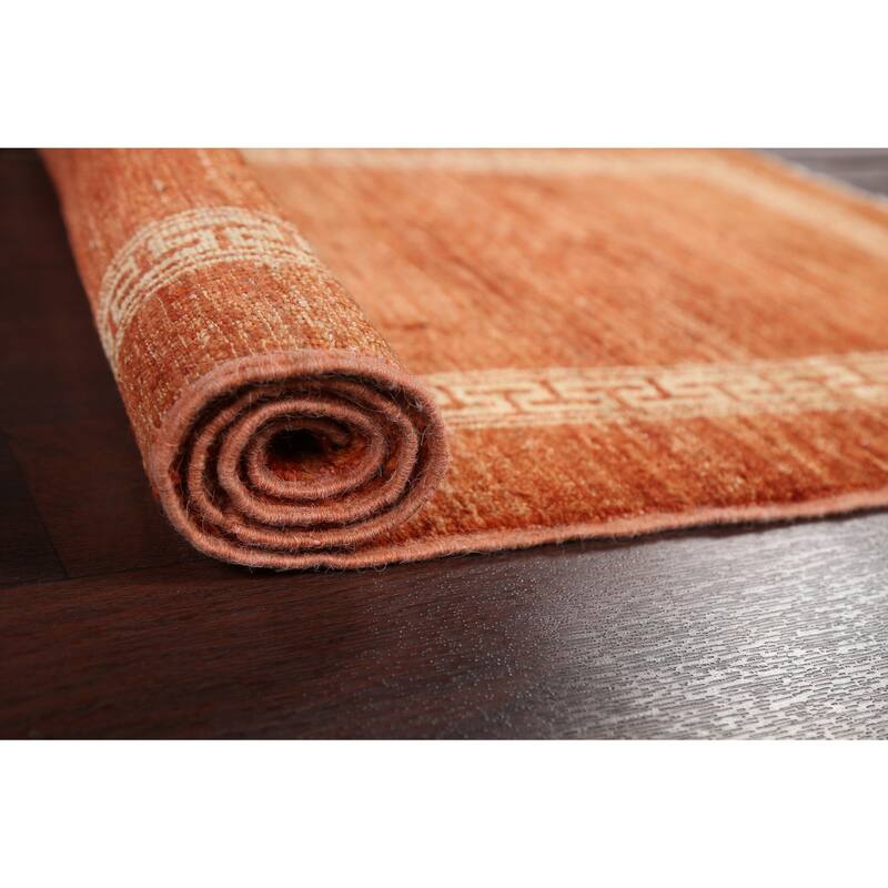 Geometric Bordered Gabbeh Kashkoli Runner Rug Hand-knotted Wool Carpet - 2'5" x 4'8"