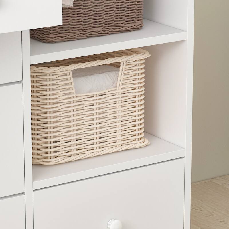 Kerrogee 5-Drawer Dresser with Baby Changing Table - White