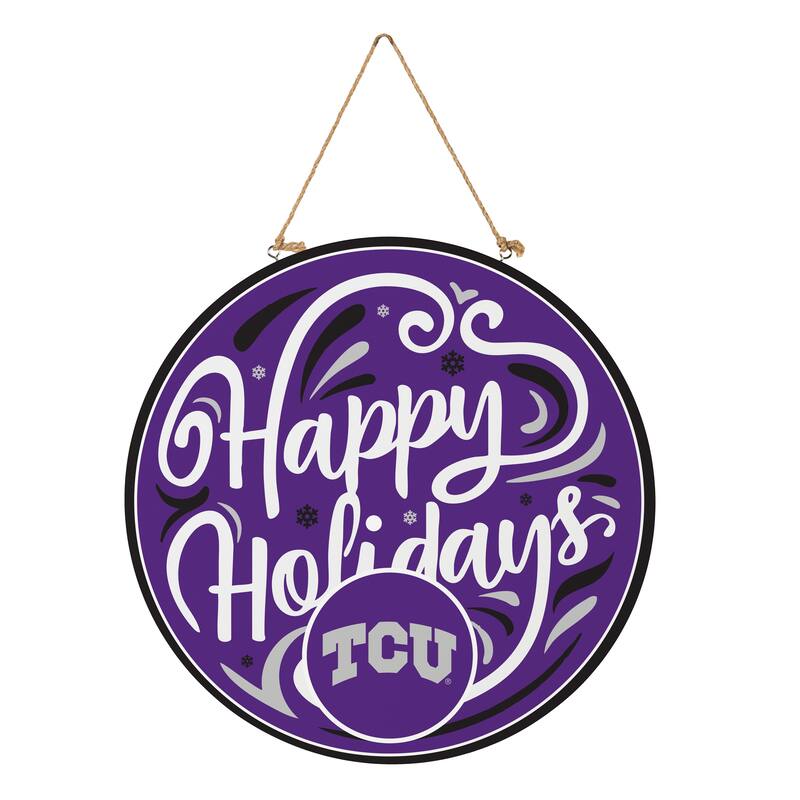 TCU 18" x 18" Happy Holidays Door Décor Wall Sign - 18" x 18"