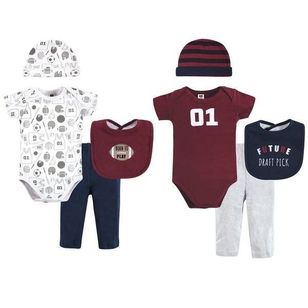 slide 1 of 1, Hudson Baby Infant Boy Layette Boxed Giftset, Football, 0-6 Months - Football 0-6 Months - Football