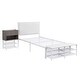 preview thumbnail 34 of 37, Metal Platform Bed Frame with Storage Cabinet and Cushioned Footrest