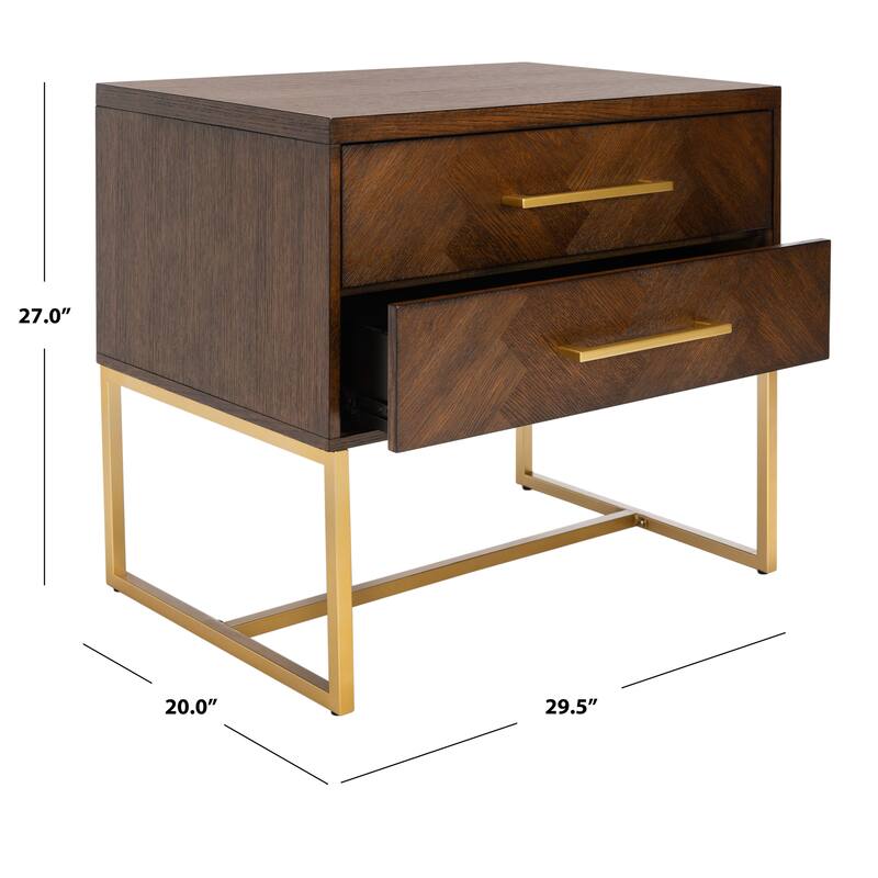 SAFAVIEH Georgiann Oak Brown Nightstand