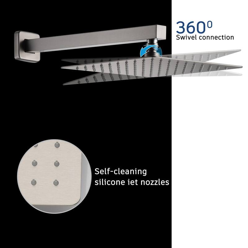 2 Function 10- Wall Mounted Dual Shower Heads Shower System With Sliding Rod Shower Hand