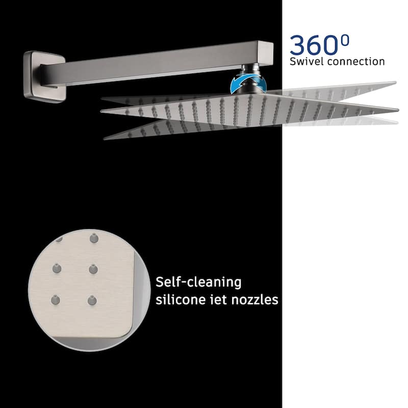 2 Function 10-inch Wall Mounted Dual Shower Heads Shower System With Sliding Rod Shower Hand