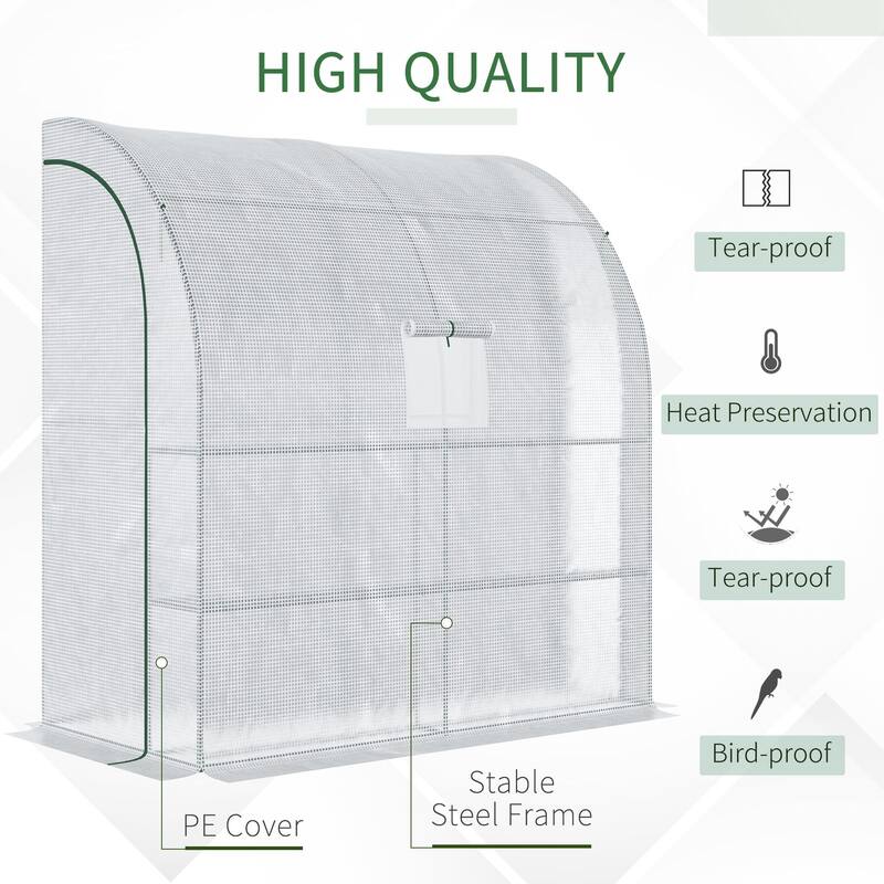 7' X 3' X 7' Outdoor Walk-in Greenhouse, White