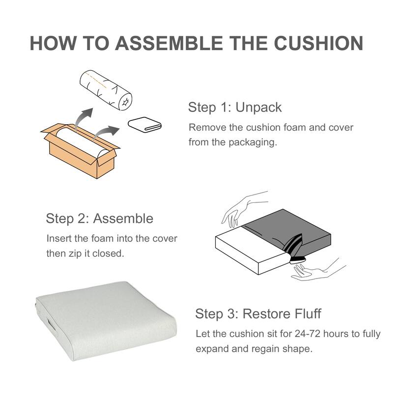 Aoodor Patio Chair Cushions Set of 2, Water Resistant Outdoor Seat Cushions with Handle and Ties, Square Corner Cushions