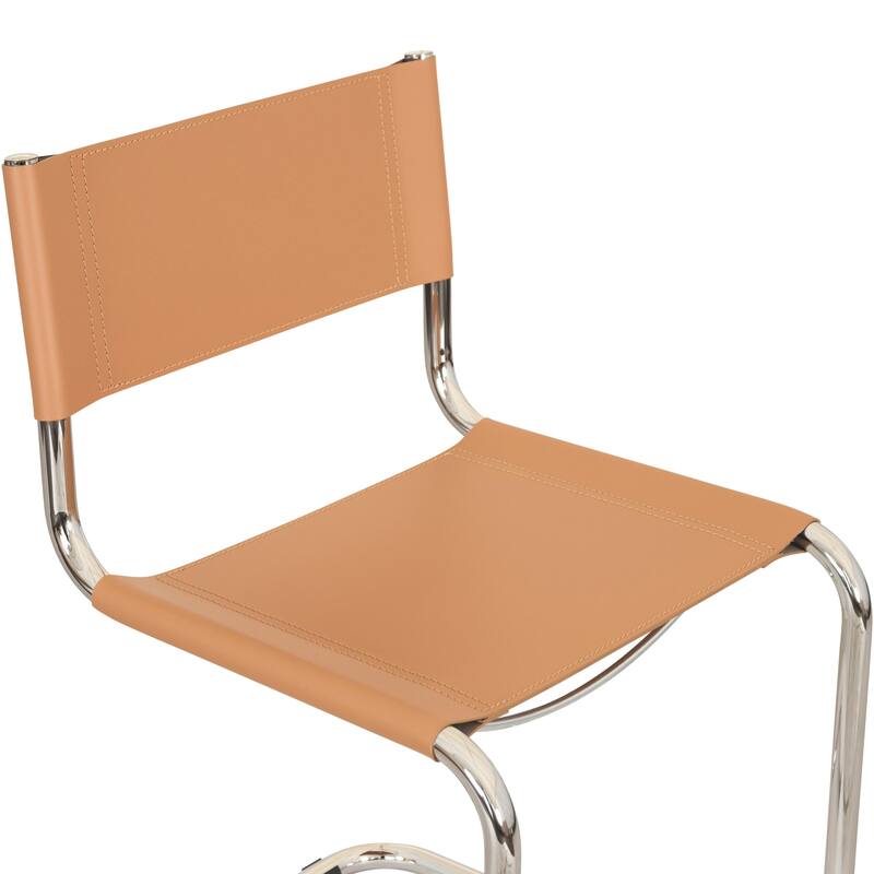 Breuer Chair Company Mart Stam Cantilever Side Chair w/ Chrome Frame (Various Bonded Leather Colors)