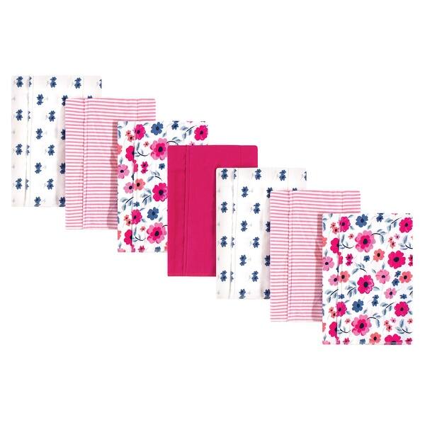 slide 1 of 1, Touched by Nature Baby Girl Organic Cotton Flannel Burp Cloths 7pk, Garden Floral, One Size - Garden Floral - One Size One Size - Garden Floral
