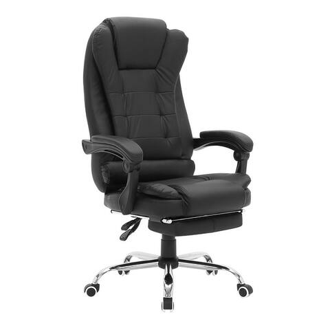 Porthos Home Jett Executive Office Chair, Reclining Backrest, Retractable Footrest