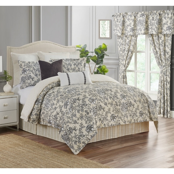 4-piece Aleah Floral Comforter Set. Opens flyout.