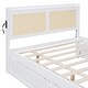 preview thumbnail 18 of 58, Versatile Pull-Out Bed,Full Size Elegant Bed Frame with Rattan Headboard and Sockets