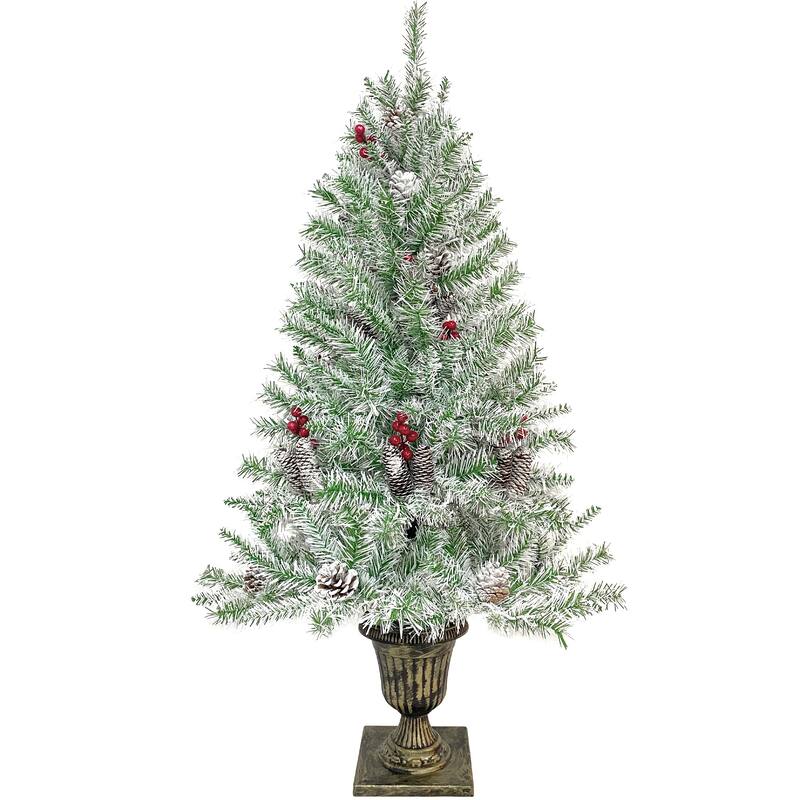 Pre-lit Xmas Tree Artificial Christmas 4-Piece Set
