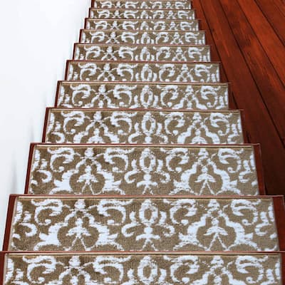 SUSSEXHOME Floral Collection Stair Treads 9 in. x 28 in.