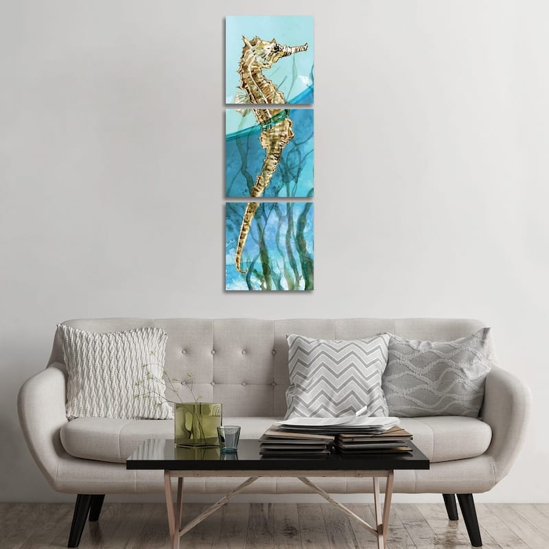 iCanvas "Delray Seahorse I" by Carol Robinson 3-Piece Canvas Wall Art Set