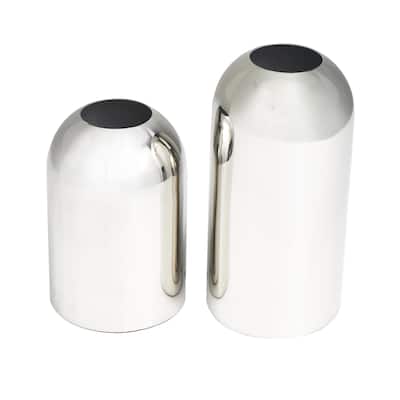 Stainless Steel Metal Decorative Vase with a Sleek Mirror Finish - Set of 2 Silver - Roche River Decor