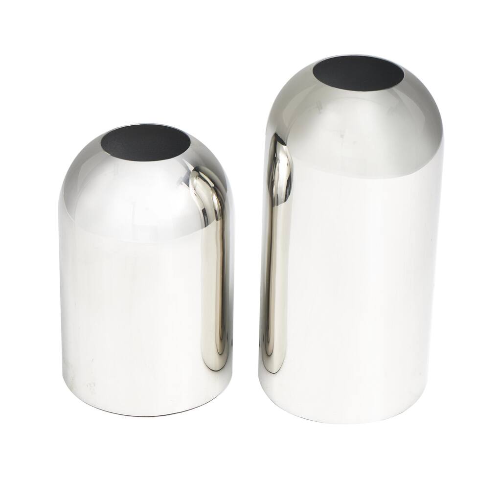 Stainless Steel Metal Decorative Vase with a Sleek Mirror Finish - Set of 2 Silver - Roche River Decor