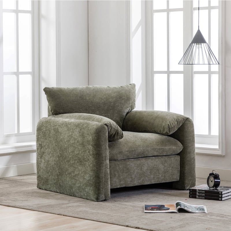 Modern Style Chenille Oversized Armchair Accent Chair Single Sofa Lounge Chair