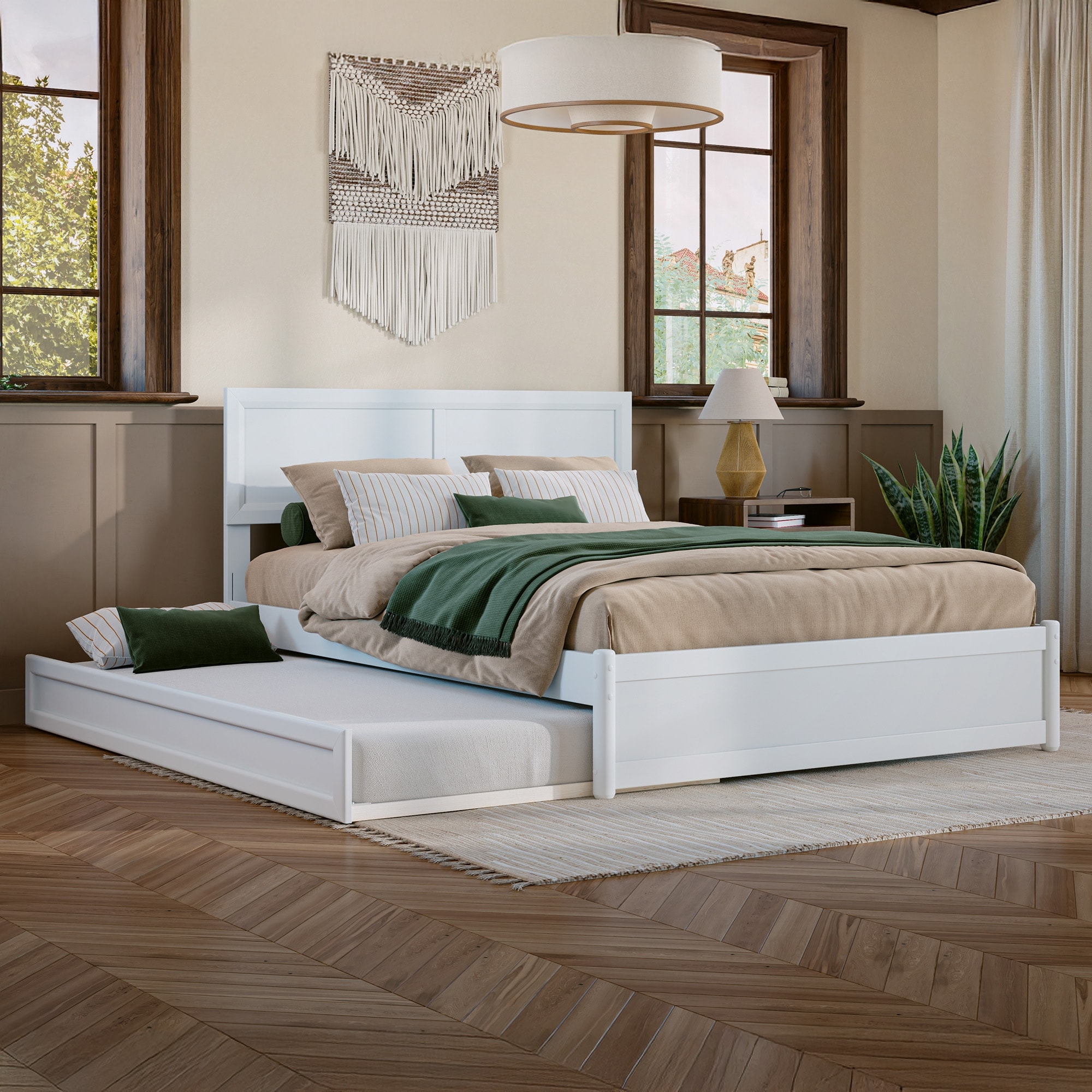Lylah Platform Bed with Footboard & Trundle
