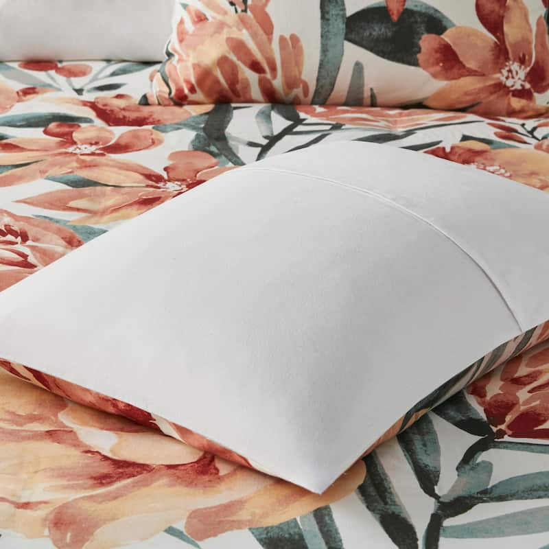 Madison Park Junia 3 Piece Floral Cotton Duvet Cover Set