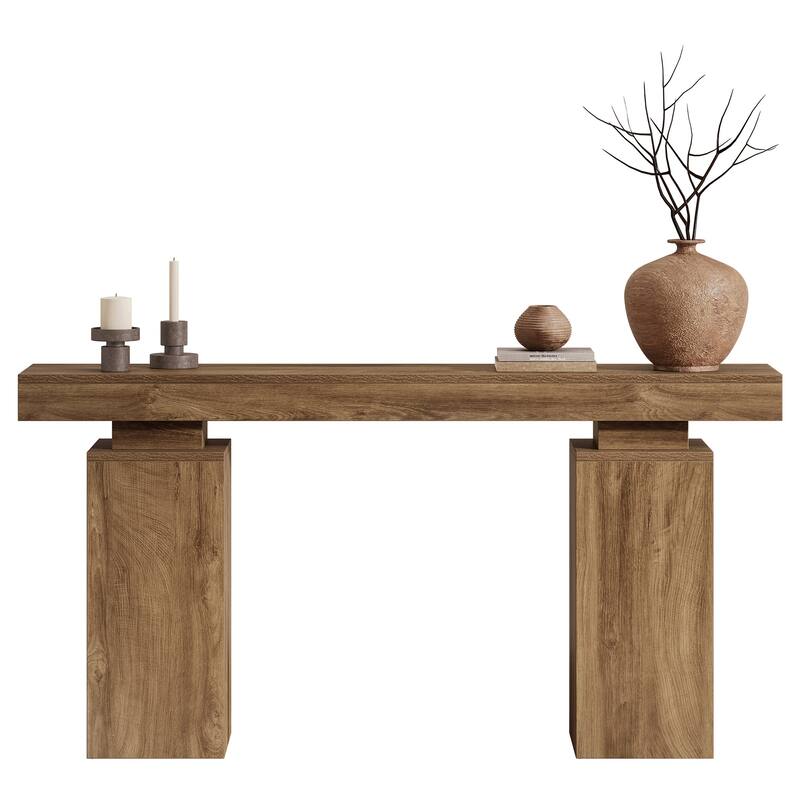 Wooden Console Table, Long Sofa & Entryway Table, Foyer Stand Entry Station for Hallway Living Room Entrance
