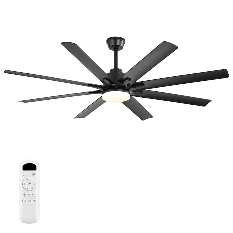 52-inch Matte Black Ceiling Fan with Light