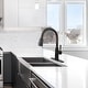 preview thumbnail 3 of 8, Pull Down Kitchen Sink Faucet with Magnetic Docking Sprayer, Single Handle Stainless Steel Kitchen Sink Faucets with Deck Plate Matte Black