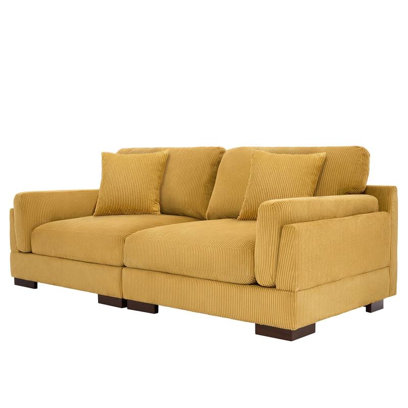 90" Corduroy Modular Sofa Reclining Sectional