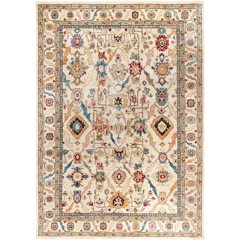Serapi One-of-a-Kind Hand-Knotted Area Rug - Ivory - 9' 11" x 13' 11"