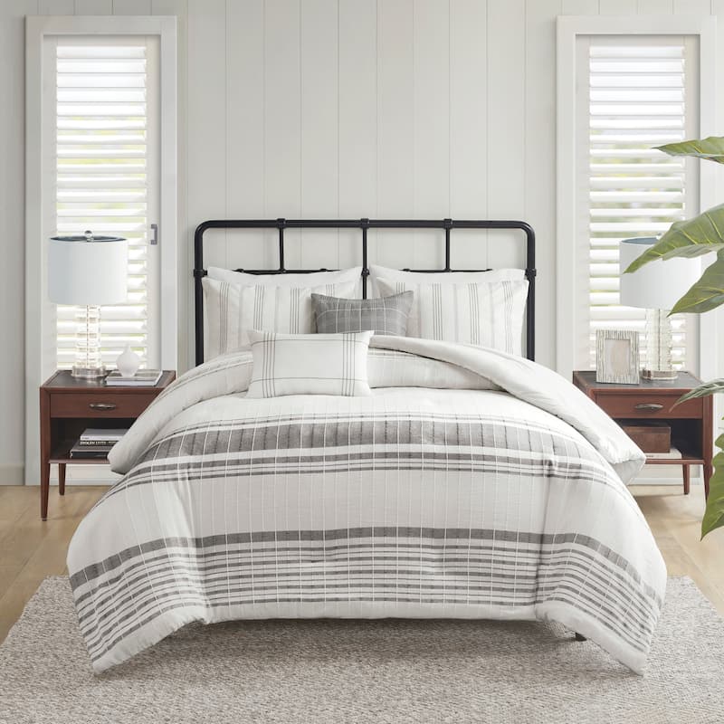 Harbor House Morgan 5 Piece Cotton Jaquard Duvet Set (Insert Excluded)
